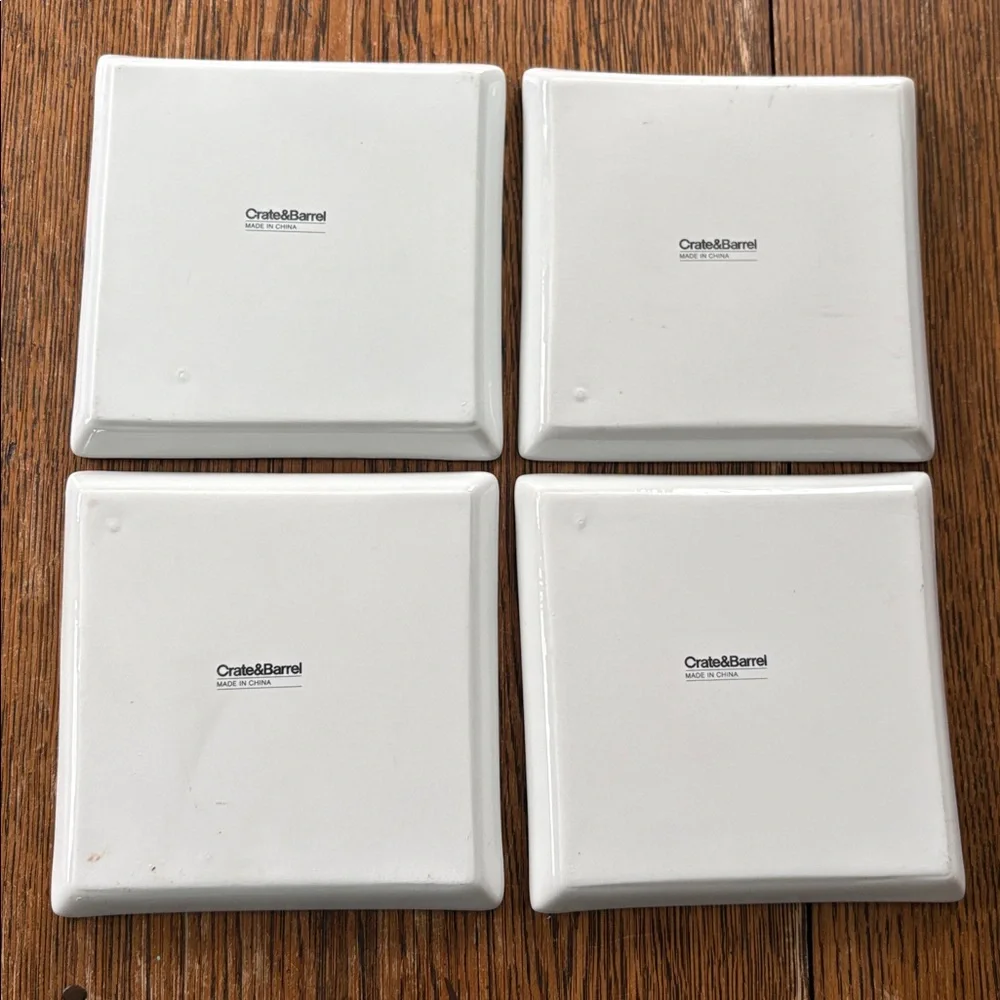 Crate & Barrel Road Trip Sm Appetizer Plates SET Of 4 5.75”